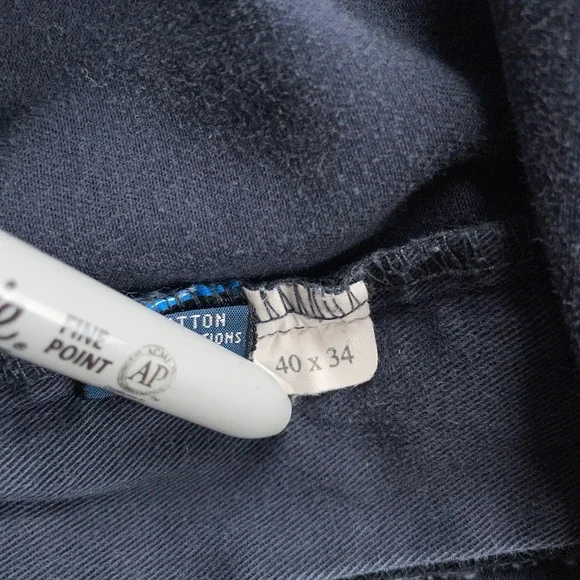 VTG Polo Ralph Lauren Pants Mens 40x34 Fits 38x33 Blue Andrew Pleated Chino - Picture 9 of 10